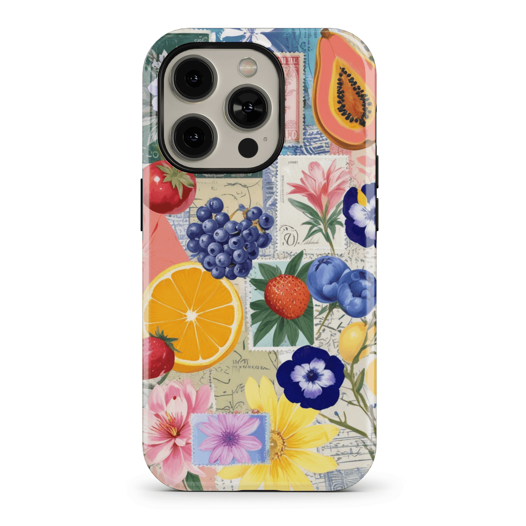 iPhone 16, iPhone 16 Pro, iPhone 15, or iPhone 15 Pro with our stunning scrapbook-style collage phone case. Featuring a coquette-inspired beachy design with surfboards, palm trees, seashells, and coastal vibes, this case is perfect for anyone who loves the ocean.