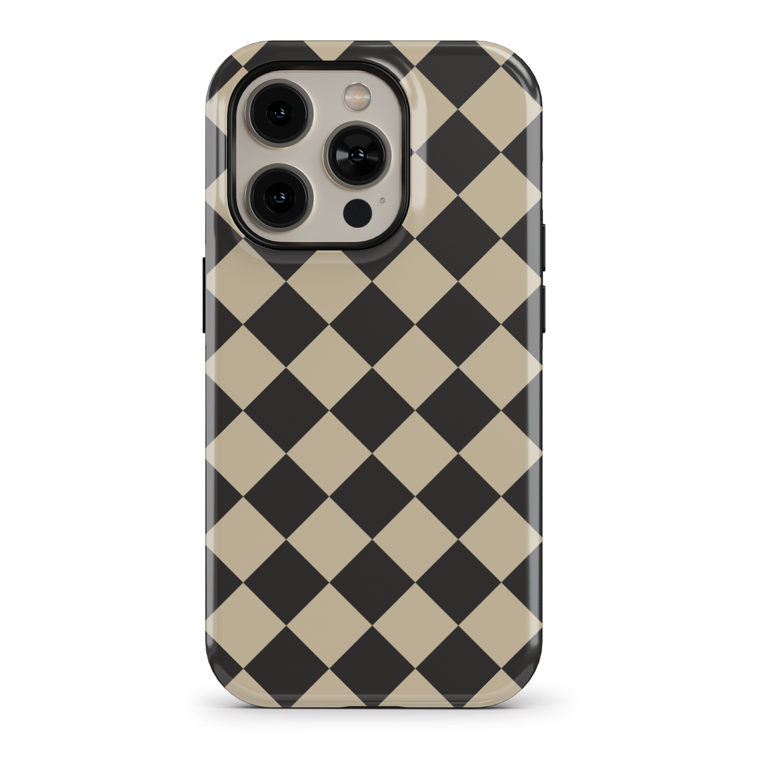 Beige Checkerboard phone cover, MagSafe checker, checkerboard pattern, checkerboard phone case, checkered design, checker iPhone cover, checkerboard MagSafe accessory, Beige checkerboard case, mint check pattern phone cover, iPhone 16 Case Cute