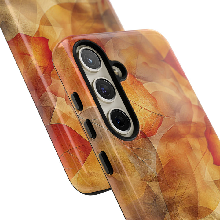 Floral, fall, autumn, and Halloween-themed phone cases available for Pixel 8, iPhone 16 Pro, Galaxy S24, Pixel 8 Pro, and iPhone SE. Featuring MagSafe compatibility and unique designs like mosaic and coquette, perfect for the season.