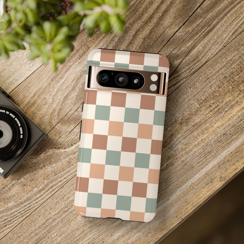 Protective cases for Google Pixel, including Pixel 7 Pro, Pixel 8 Pro, Pixel 9 Pro, Pixel 6 Pro, Pixel 8a, Pixel 7a, Pixel 6a, Pixel 9 Pro XL, Pixel 5, and Pixel 4 XL. Checker case, boardgame pattern, checker phonecase, checkered pattern