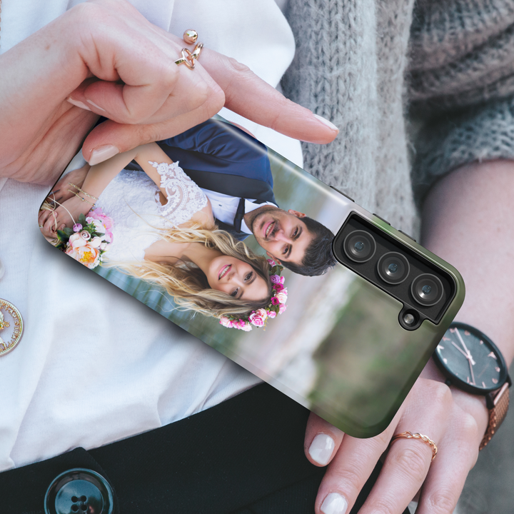 Custom photo phone case featuring your favorite personal image printed with high-quality detail, providing durable protection for your smartphone. Perfect for iPhone and Samsung Galaxy models. Personalized gift, photo phone cover, custom phone case for men and women.