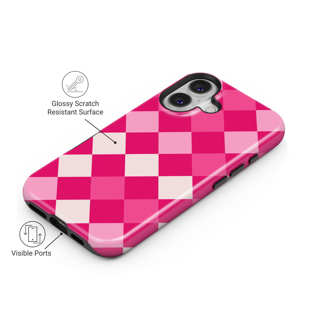 Checkerboard phone cover, checkered phone case, checkerboard iPhone cover, check pattern phone cover, checkerboard MagSafe accessory, checkered MagSafe case, trendy checker design, modern checkerboard case, colorful check pattern, checker phone case for iPhone 16, checkerboard MagSafe cover, stylish checkered design.