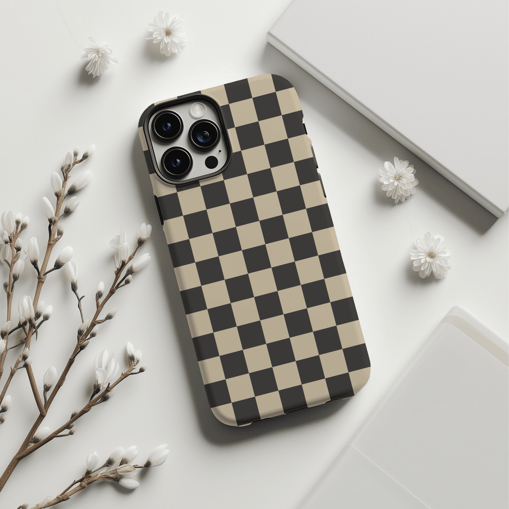 Checkerboard phone cover, checkered phone case, checkerboard iPhone cover, check pattern phone cover, checkerboard MagSafe accessory, checkered MagSafe case, trendy checker design, checker phone case for iPhone 16, checkerboard MagSafe cover