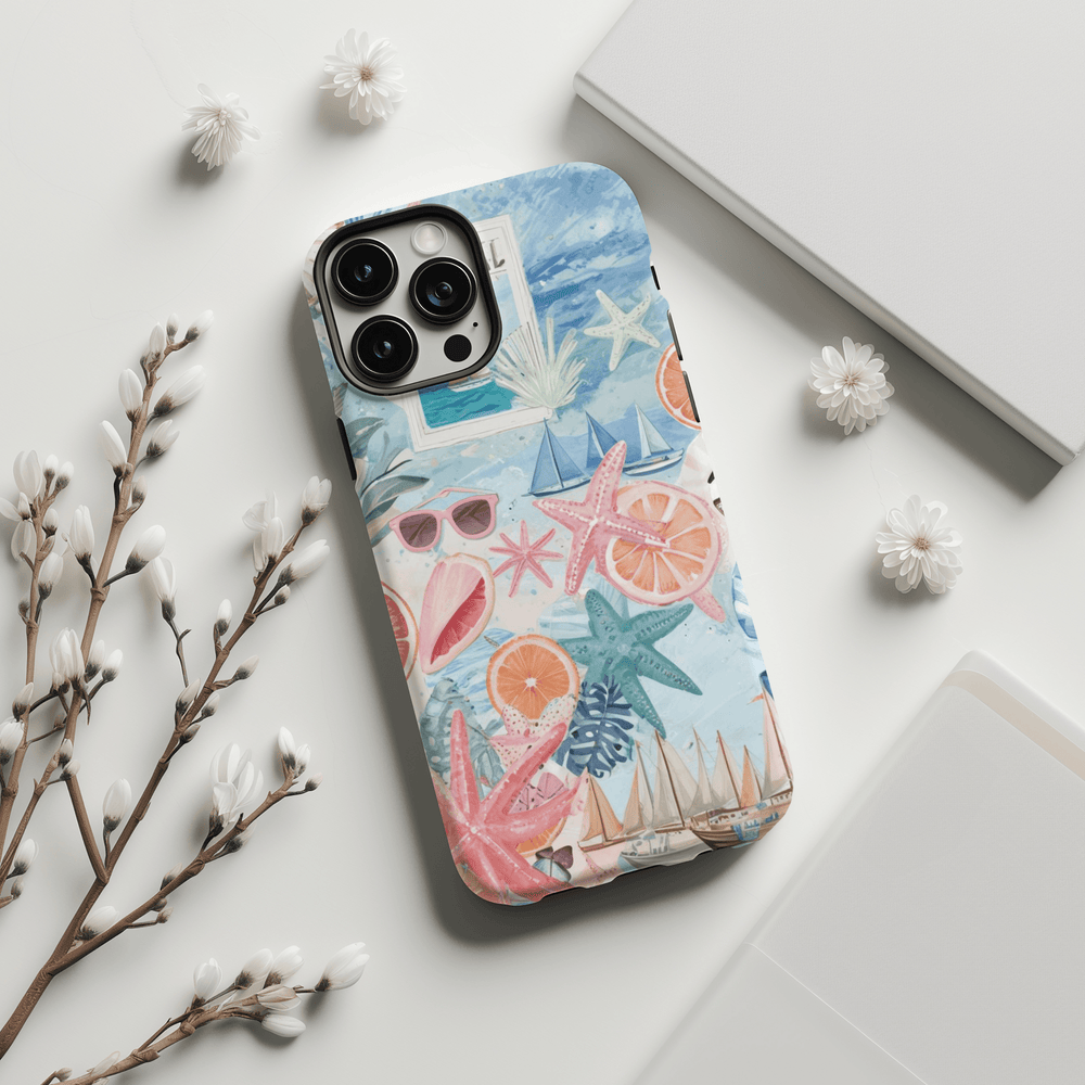 iphone 16 case iphone 16 pro case iphone 15 case iphone 15 pro case scrapbook phone case collage phone case coquette phone case beachy phone case coastal daughter sailing gift Beach vibes Design Beach Prints 15 Pro Case Summer