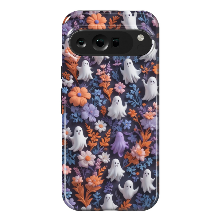 Protective cases for Google Pixel, including Pixel 7 Pro, Pixel 8 Pro, Pixel 9 Pro, Pixel 6 Pro, Pixel 8a, Pixel 7a, Pixel 6a, Pixel 9 Pro XL, Pixel 5, and Pixel 4 XL. Halloween Pixel Case