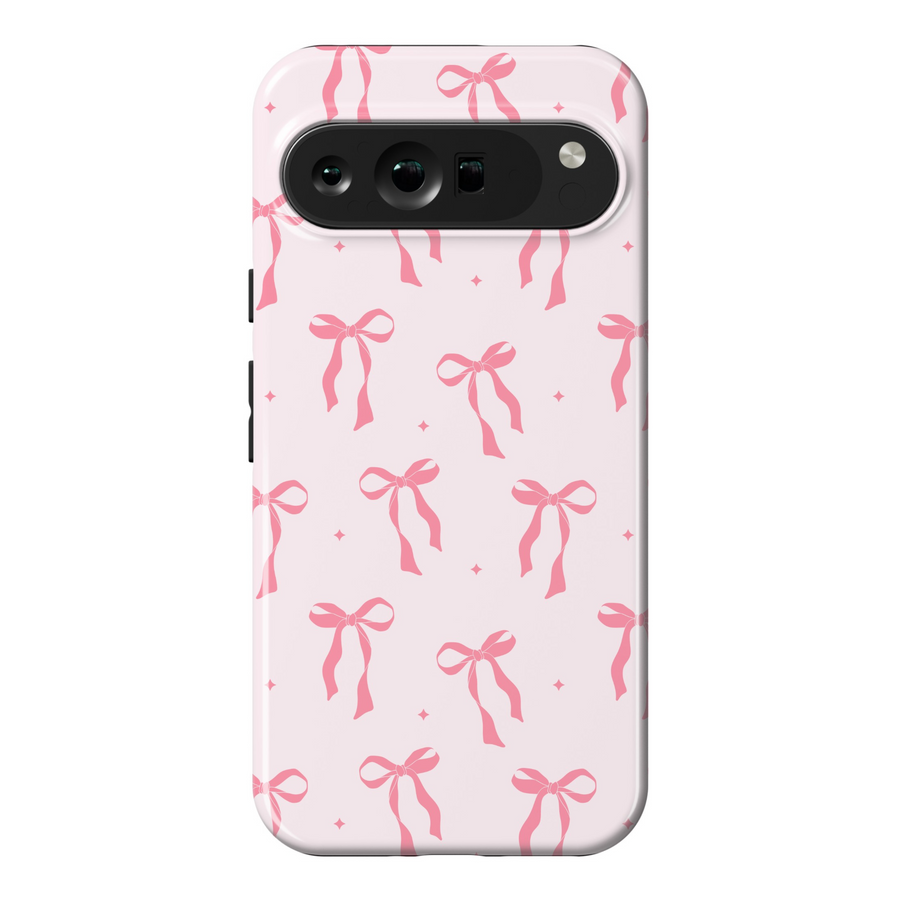 Protective cases for Google Pixel, including Pixel 7 Pro, Pixel 8 Pro, Pixel 9 Pro, Pixel 6 Pro, Pixel 8a, Pixel 7a, Pixel 6a, Pixel 9 Pro XL, Pixel 5, and Pixel 4 XL. Coquette Pixel Case