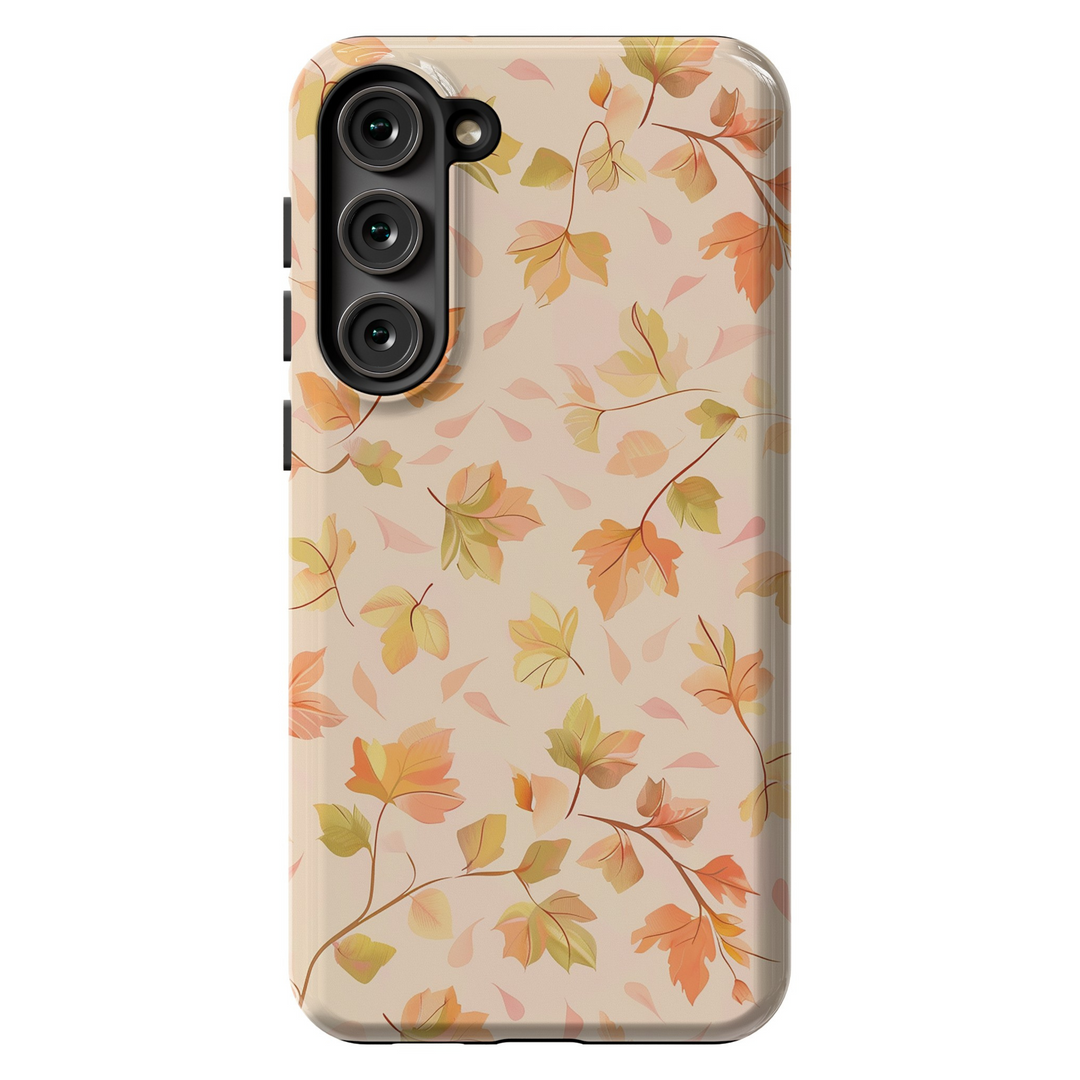 Floral, fall, autumn, and Halloween-themed phone cases available for Pixel 8, iPhone 16 Pro, Galaxy S24, Pixel 8 Pro, and iPhone SE. Featuring MagSafe compatibility and unique designs like mosaic and coquette, perfect for the season