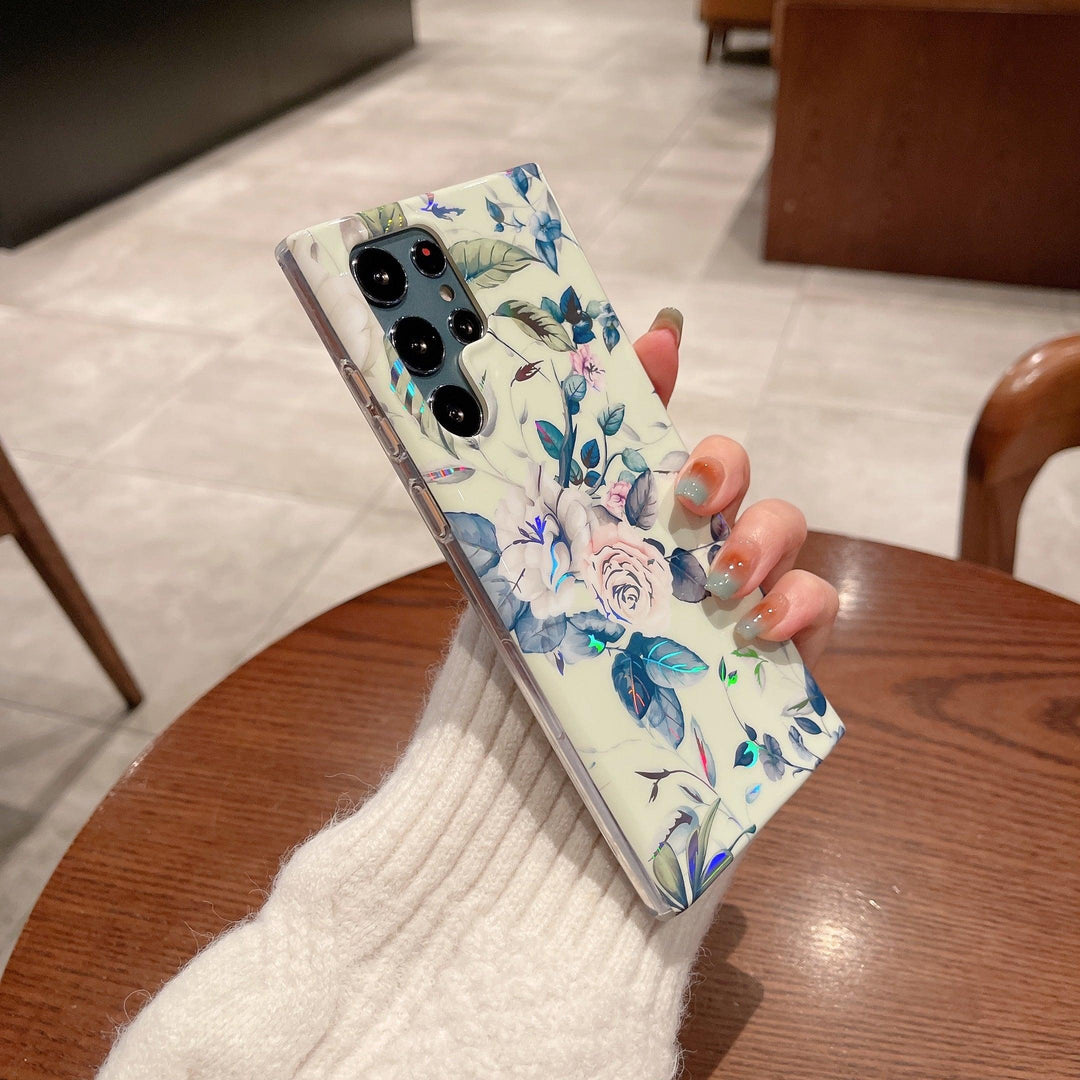 Galaxy Case Floral Electroplated - Green - CASELIX