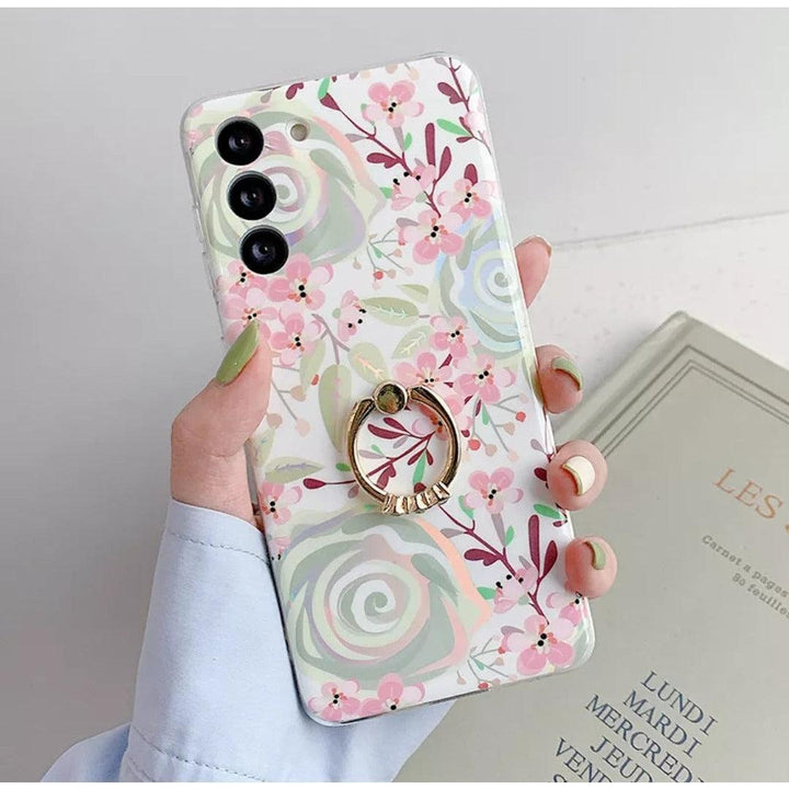 Samsung Galaxy Case Floral Laser - Ring holder - CASELIX