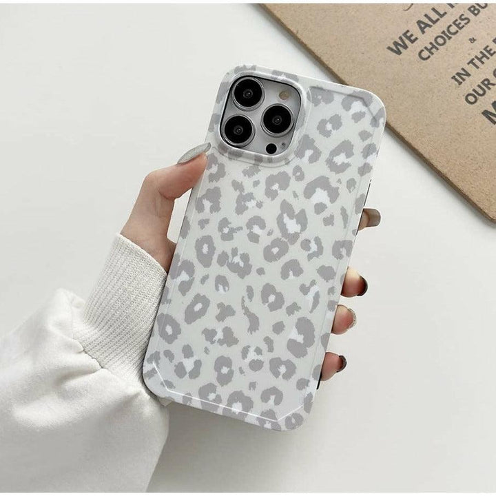 iPhone Case Leopard Print - Light Gray - CASELIX