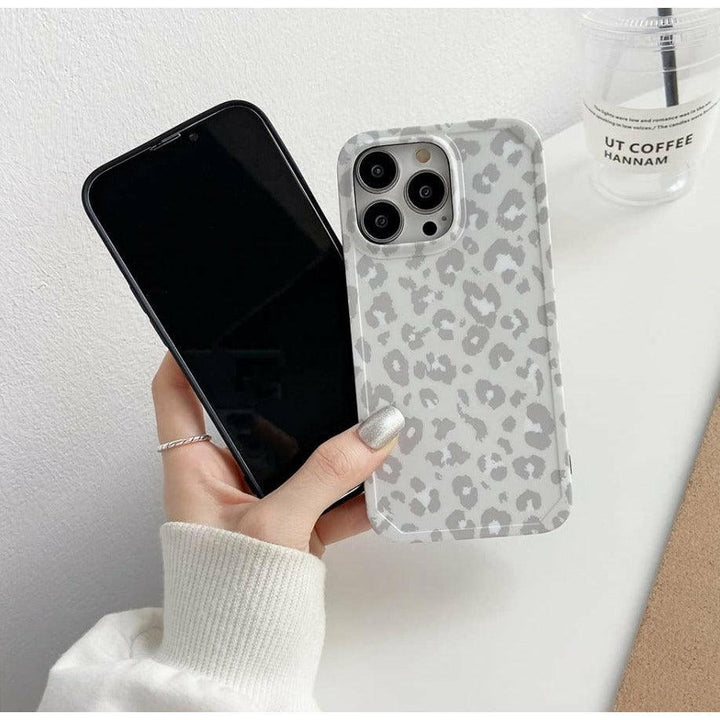 iPhone Case Leopard Print - Light Gray - CASELIX