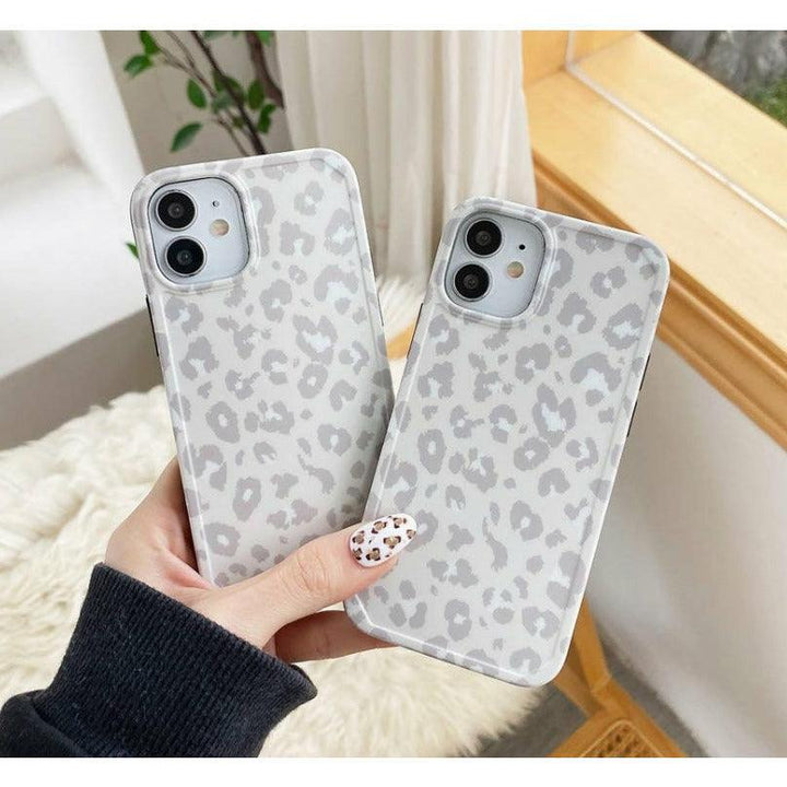 iPhone Case Leopard Print - Light Gray - CASELIX