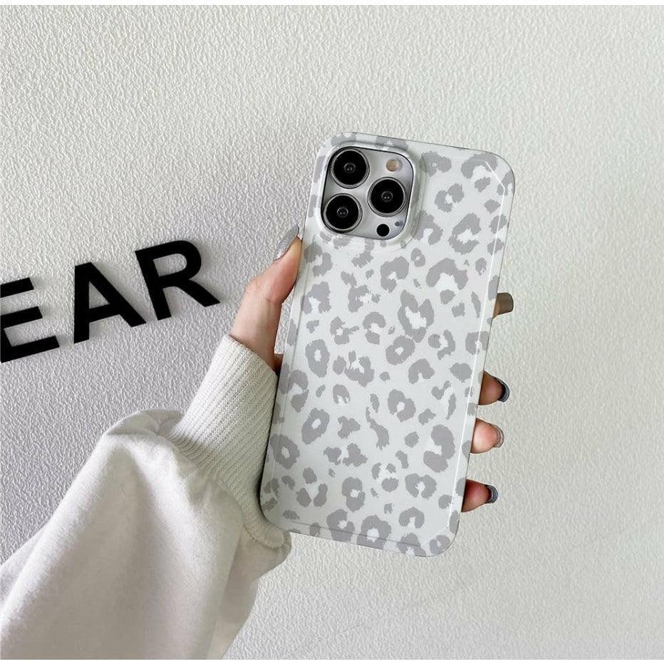 iPhone Case Leopard Print - Light Gray - CASELIX