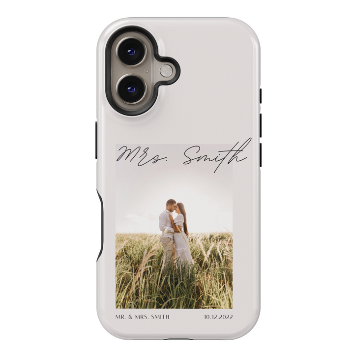 Personalized Wedding Photo Phone Case, Custom Bride and Groom Picture, Elegant White Aesthetic Design, Newlywed Name Engraved Cover, Romantic Anniversary Keepsake, Stylish iPhone 16 Case, Samsung Galaxy S25 Ultra, Google Pixel 9 Pro, Slim Protective Cover