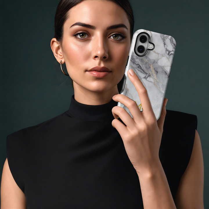 Minimalist marble pattern phone case with a sleek black and white design, featuring a trendy and bold aesthetic. Perfect for iPhone 16, iPhone 14 Case, iPhone 13 Case, iPhone 14 Pro Max, iPhone 13 Pro Max, iPhone 14 Plus Case, and iPhone 13 Mini Case. A stylish and modern choice for those who love a simple yet elegant marble design.