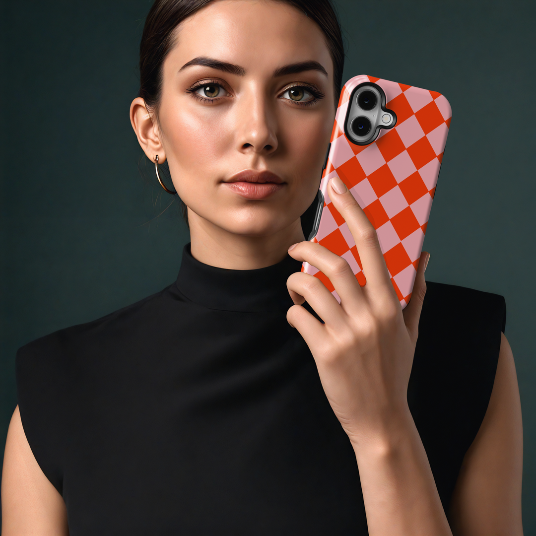 Checkerboard phone cover, checkered phone case, checkerboard iPhone cover, check pattern phone cover, checkerboard MagSafe accessory, checkered MagSafe case, trendy checker design, modern checkerboard case, colorful check pattern, checker phone case for iPhone 16, checkerboard MagSafe cover, stylish checkered design.