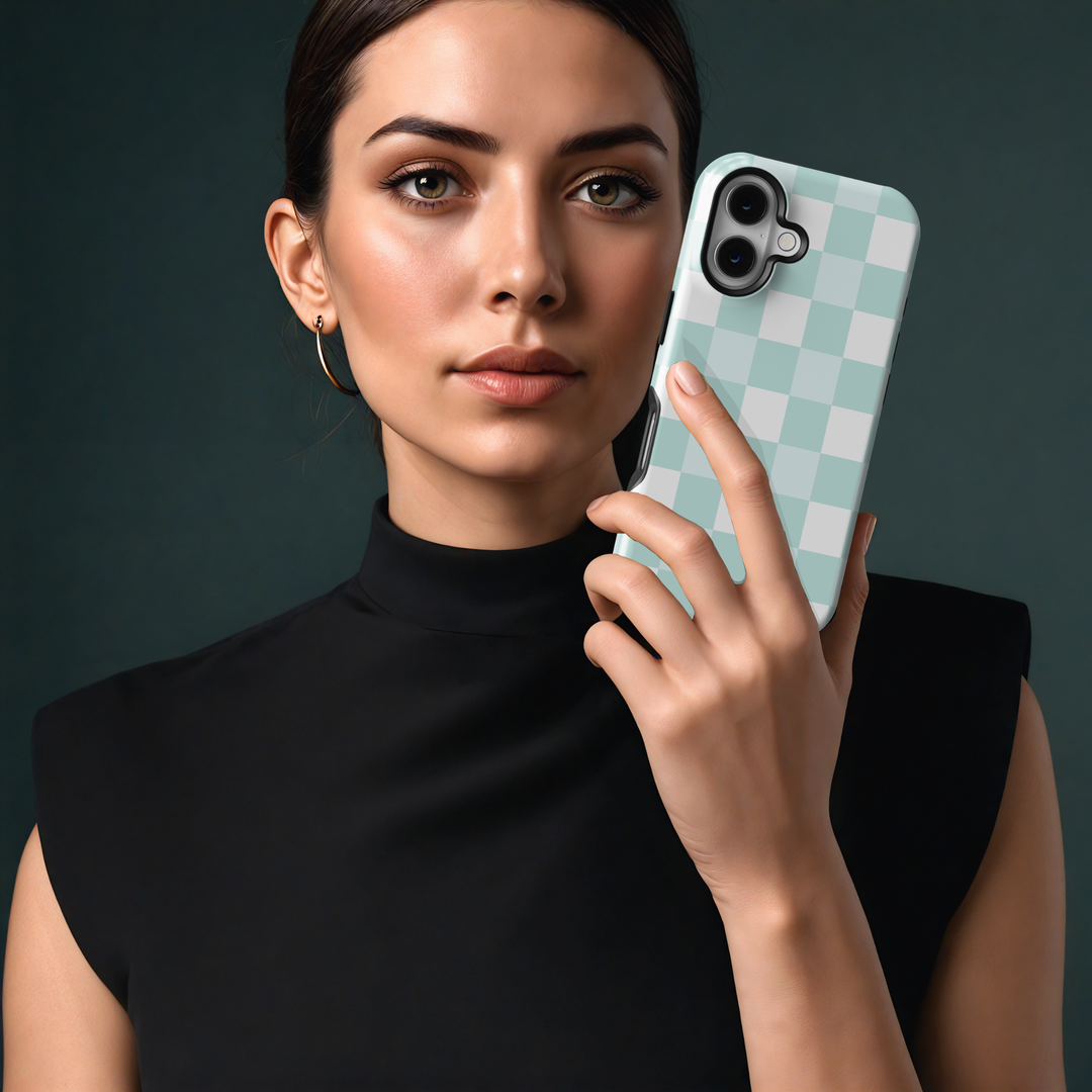 Checkerboard phone cover, checkered phone case, checkerboard iPhone cover, check pattern phone cover, checkerboard MagSafe accessory, checkered MagSafe case, trendy checker design, modern checkerboard case, colorful check pattern, checker phone case for iPhone 16, checkerboard MagSafe cover, stylish checkered design.