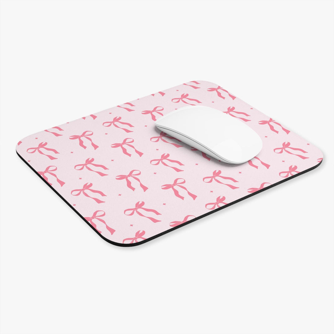 mousepad, girly bow mousepad, girly mousepad, teacher mousepad, desk accessories, office accessories, round mousepad, rectangle mousepad, pad for mouse, pink bow mousepad, coquette mousepad, coquette pattern, coquette print