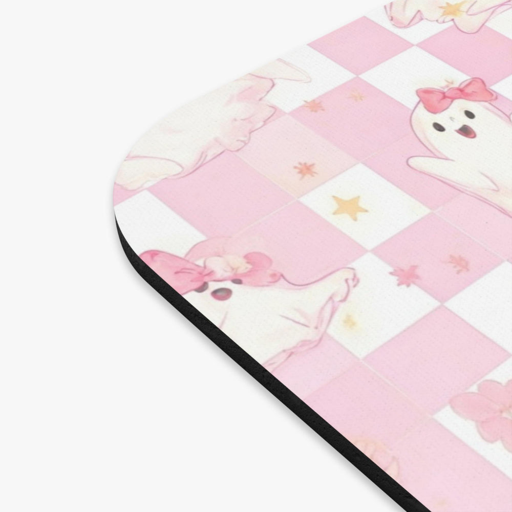 boo ghost, spooky vibes pad, halloween party mousepad, kids halloween gift, spooky season, cute ghost, coquette ghost mousepad, coquette halloween, coquette pink bow, coquette ghost tees, cute ghost mousepad, pink coquette mousepad, pink spooky vibes