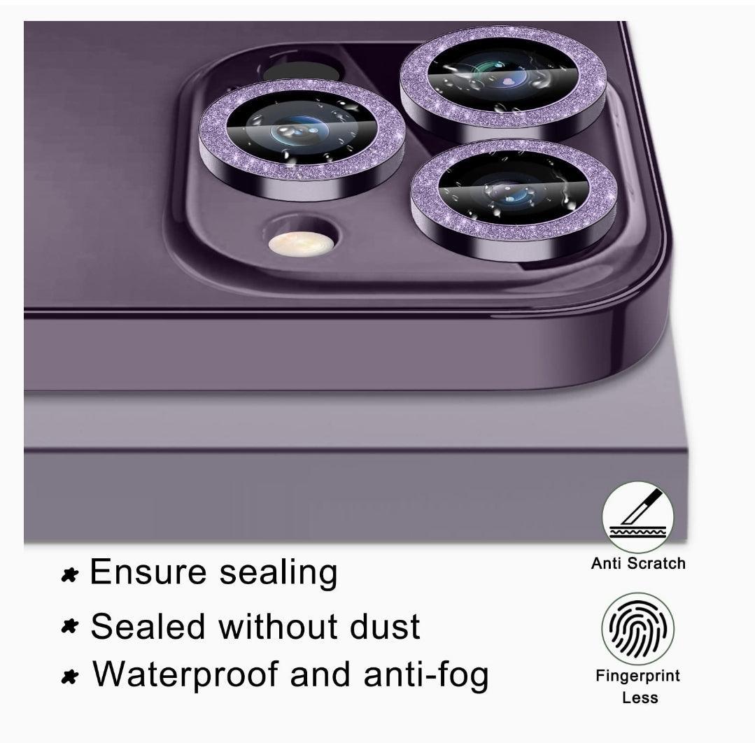 CASELIX iPhone 14 Pro Max Camera Lens Protector Deep Purple Glitter