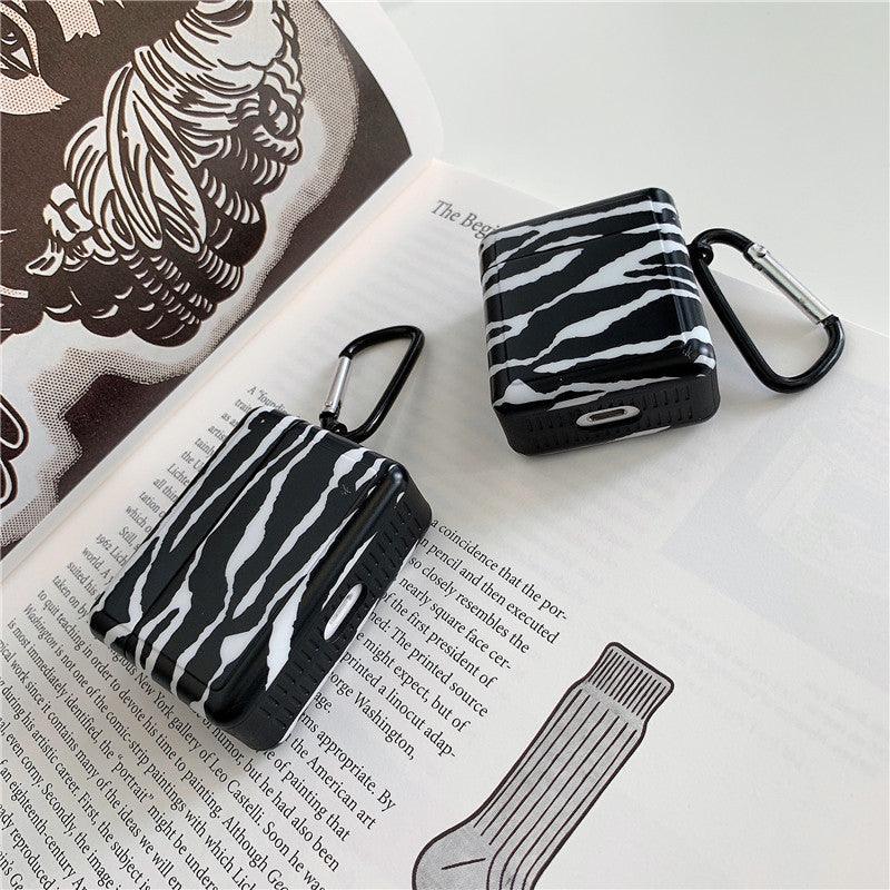 Airpod Case Zebra Print - Black - CASELIX