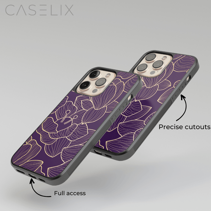 Purple Blooms chrome iPhone Case - CASELIX