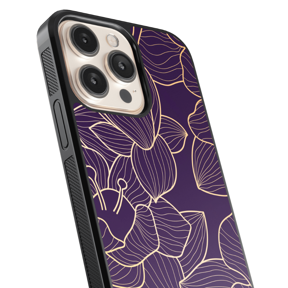 Purple Blooms chrome iPhone Case - CASELIX