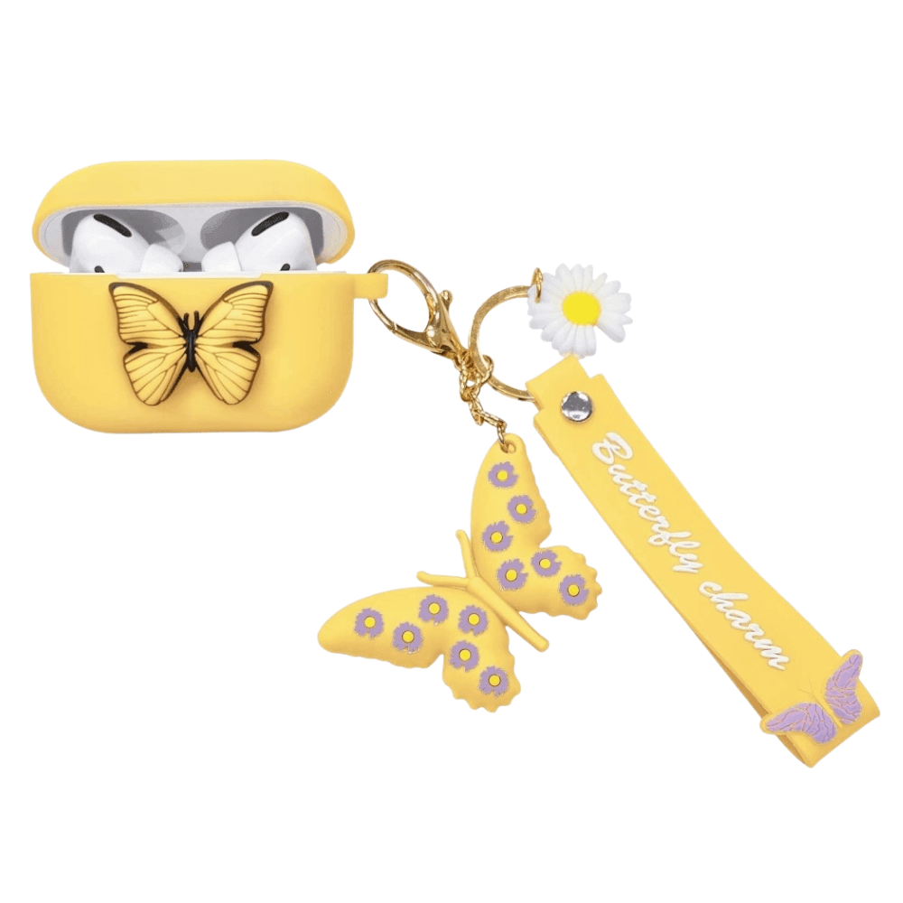 Airpod Case Silicone Butterfly - Yellow - CASELIX